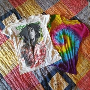 Hippie tee shirt bundle Bob Marley tie dye stoner